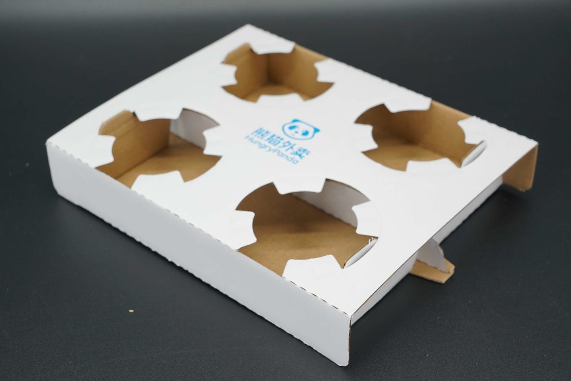 Factory Wholesale Custom Coffee Cardboard Cup Holders Eco Friendly Boba Bubble Tea Paper Cup Holder Tray